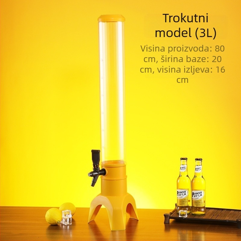 3L dozator za pivo s 1,5L spremnikom za napitke, čvrst plastični sustav doziranja