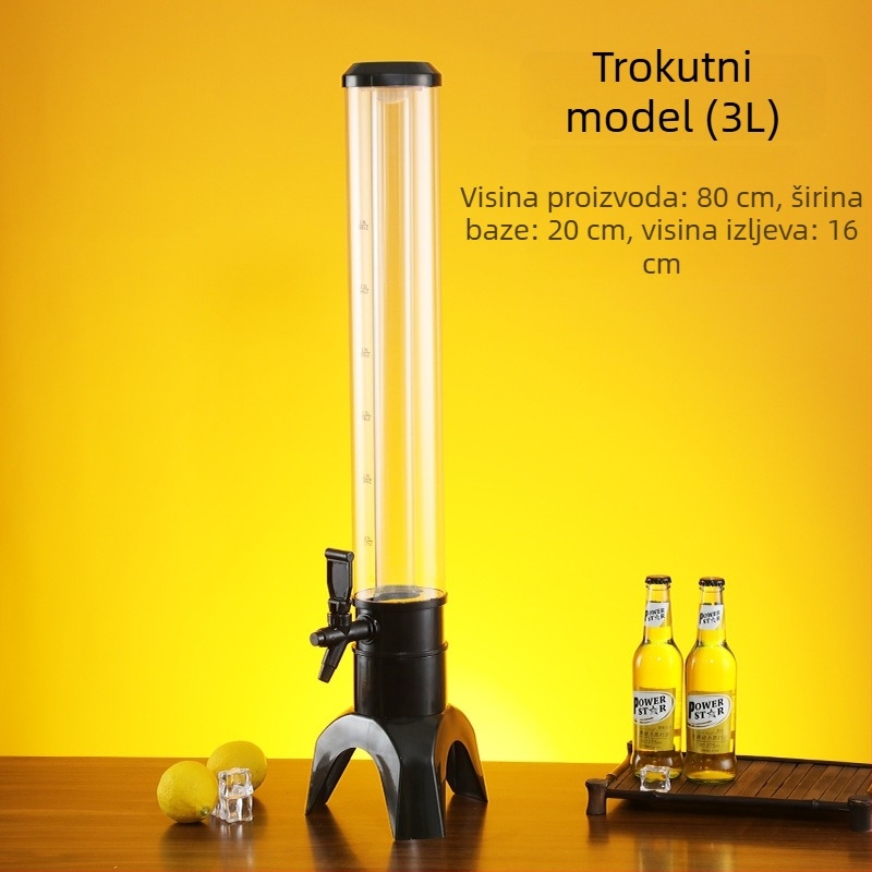 3L dozator za pivo s 1,5L spremnikom za napitke, čvrst plastični sustav doziranja
