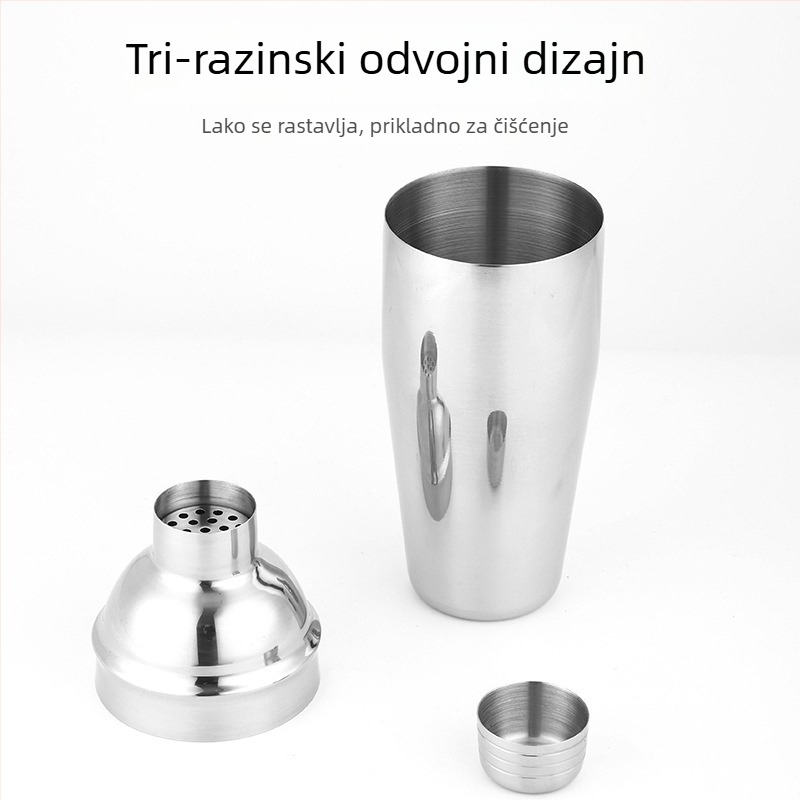 Set bar shaker-a od nehrđajućeg čelika s trostupanjskim bartender alatom – premium set pića