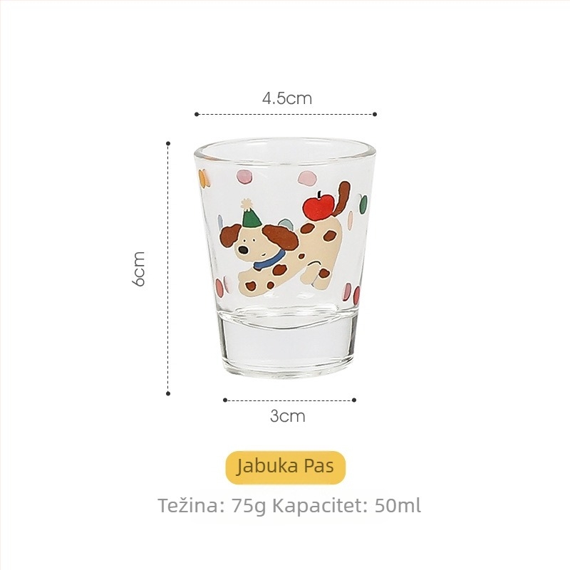 Set čaša za soju, 4 komada, staklo, kapacitet 1–100 ml, sladak stil, mogućnost tiska logotipa