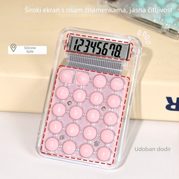 Kompaktni aritmetički kalkulator, 8-znamenkasti zaslon, plastično kućište, model Jx0099, baterija na tipku