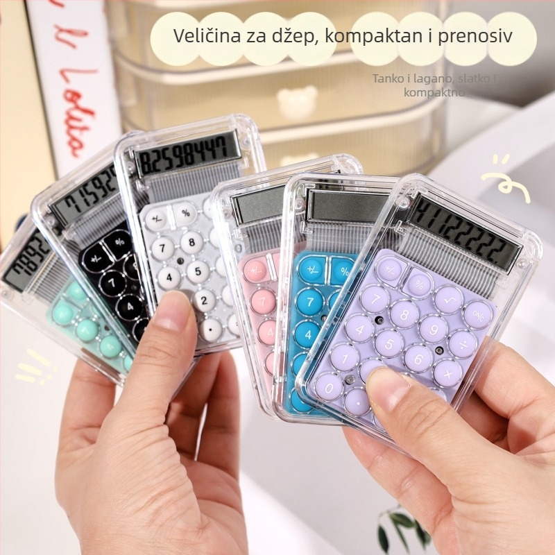 Kompaktni aritmetički kalkulator, 8-znamenkasti zaslon, plastično kućište, model Jx0099, baterija na tipku