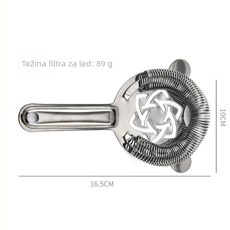 Filter za led od nehrđajućeg čelika za koktele – profesionalni bar filter s mrežicom za miješanje