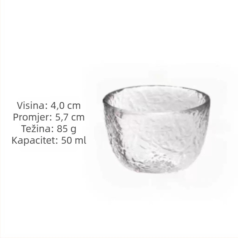 Japanski stil saké set od prozirnog stakla s kljunom orla – 6-dijelni set s grijačem za sake