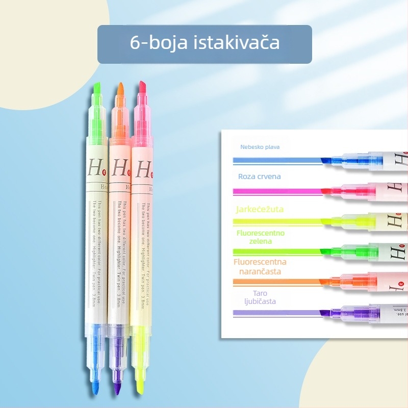 Marker za isticanje s dvostrukom glavom, plastično kućište, model Highlighter