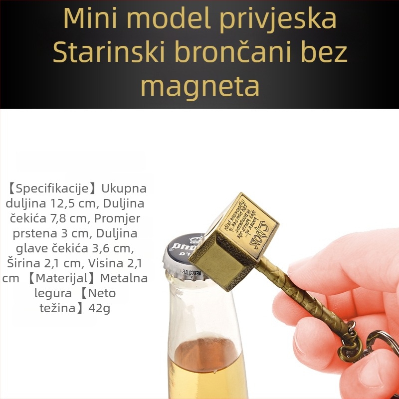 Kreativni magnetski otvarač boca s Thorovim čekićem – retro dizajn čekića, otvarač za gazirana pića i vino