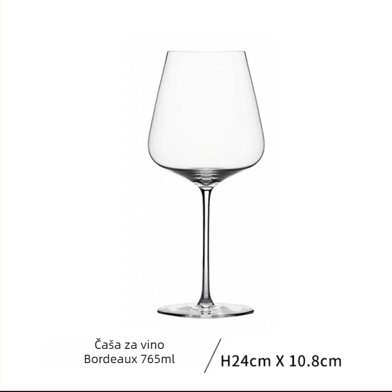 JMN kristalna čaša za crveno vino, ručno izrađena, ultra-tanka, elegantan stil laganog luksuza