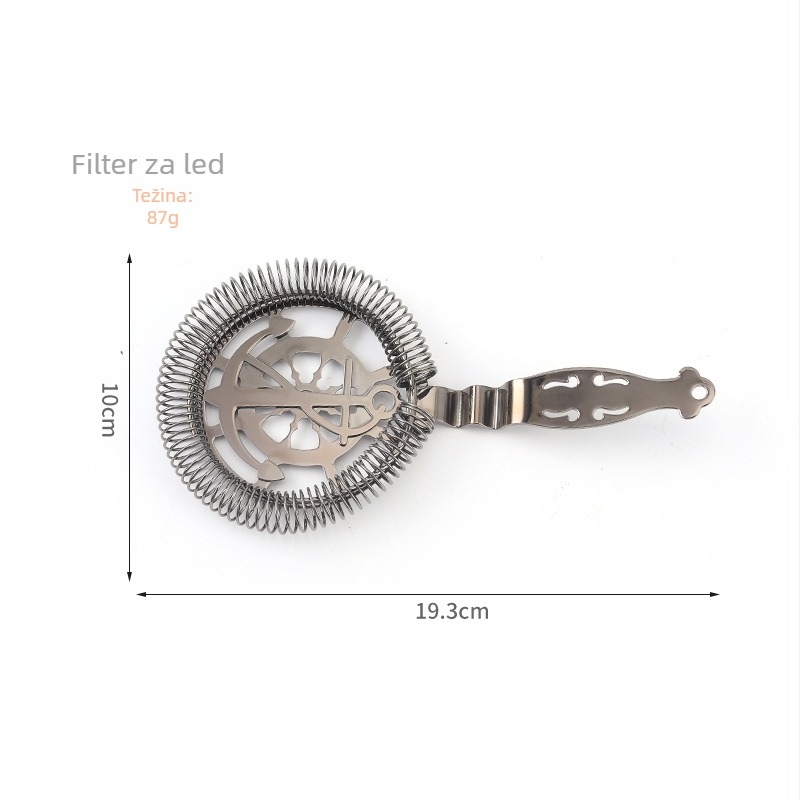 Filter za koktele od nehrđajućeg čelika 304, 87 g, jedno pakiranje, OPP vrećica