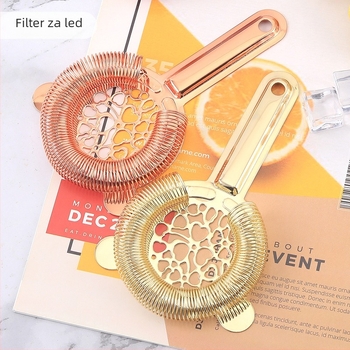 Filter za koktele od nehrđajućeg čelika s oblikom srca, nepravilnim oblikom, odjeljivač leda i mrežica za led — Chef Wang, 90 g