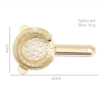 Filter za koktele od nehrđajućeg čelika s oblikom srca, nepravilnim oblikom, odjeljivač leda i mrežica za led — Chef Wang, 90 g