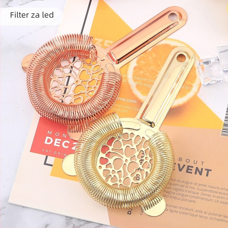 Filter za koktele od nehrđajućeg čelika s oblikom srca, nepravilnim oblikom, odjeljivač leda i mrežica za led — Chef Wang, 90 g