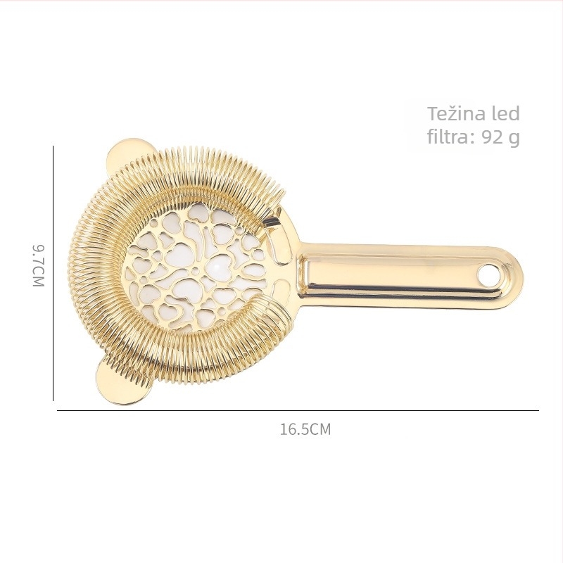 Filter za koktele od nehrđajućeg čelika s oblikom srca, nepravilnim oblikom, odjeljivač leda i mrežica za led — Chef Wang, 90 g