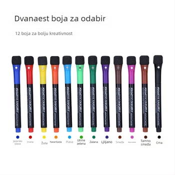 Magnetska olovka za ploču za djecu s tintom na bazi vode, izbrisiva, širina linije 2 mm, model G-208B12