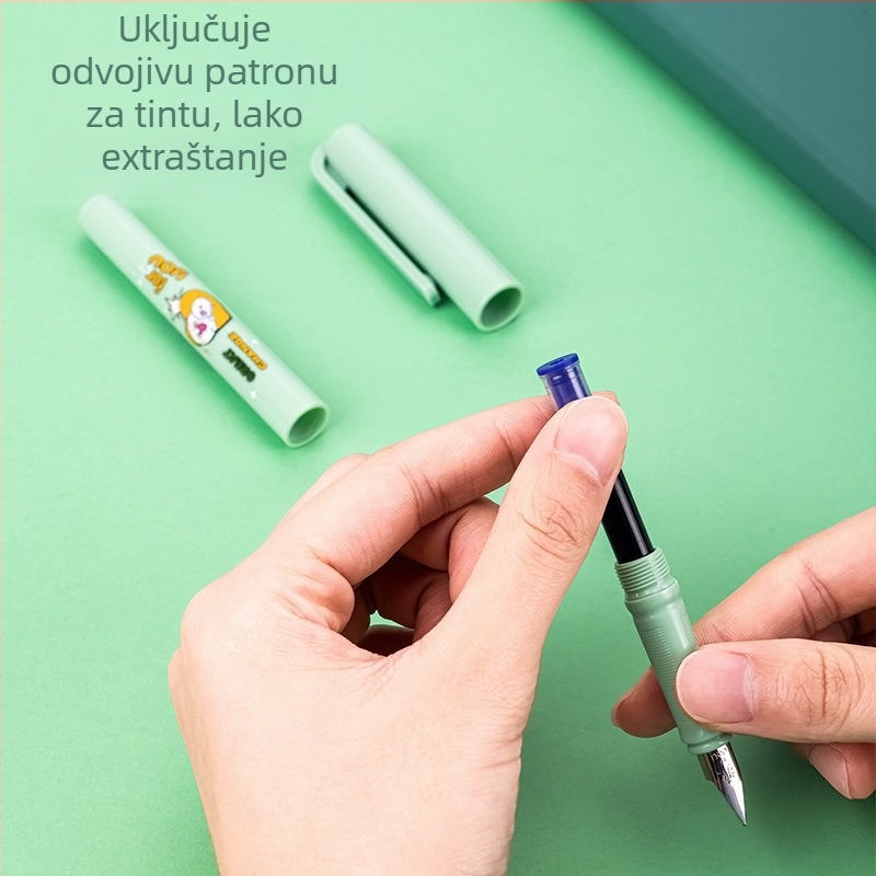 Pero s atramentom za učenike za vježbanje pisanja, model A948, plastično kućište, EF vrh, rotacijski sustav apsorpcije tinte, poklon kutija