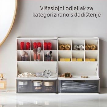 0128 Držač za olovke za stol – nagibni umetak s ladicom, ABS plast, moderan minimalistički stil, kapacitet 1 olovka