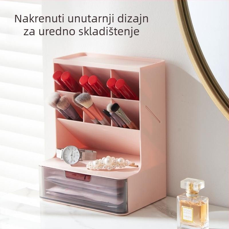 0128 Držač za olovke za stol – nagibni umetak s ladicom, ABS plast, moderan minimalistički stil, kapacitet 1 olovka