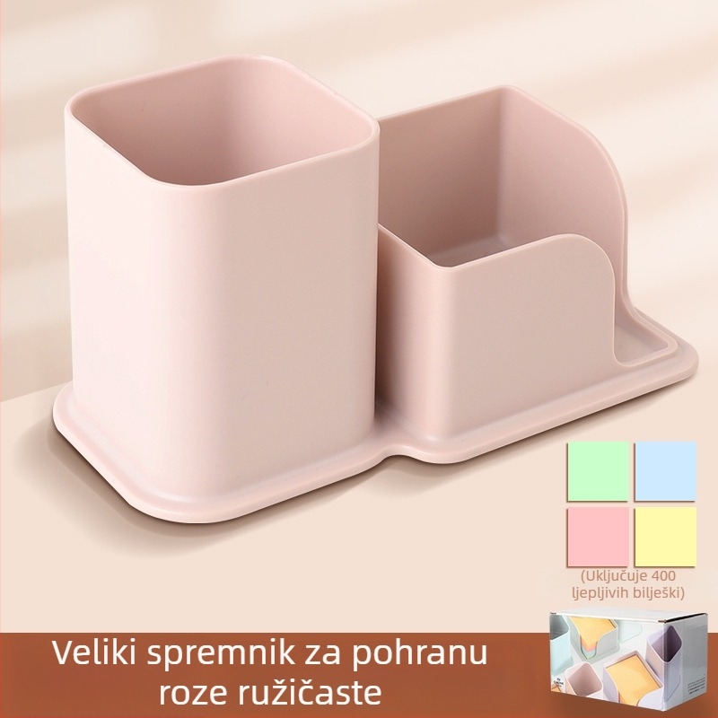 Držač za olovke s nagibnim umetkom, nordijski minimalistički prozirni dizajn, PP materijal, kvadratni oblik, model CY7040, 639433889945
