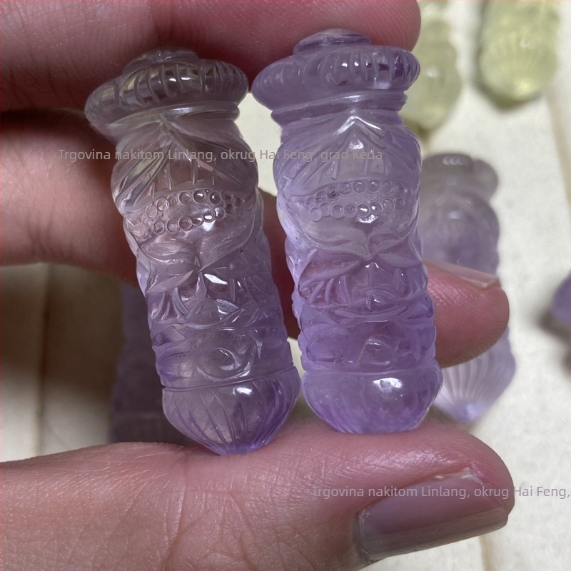 Prirodni kristalni privjesak s lisicom Fox Fairy, cilindrične perle za DIY narukvicu