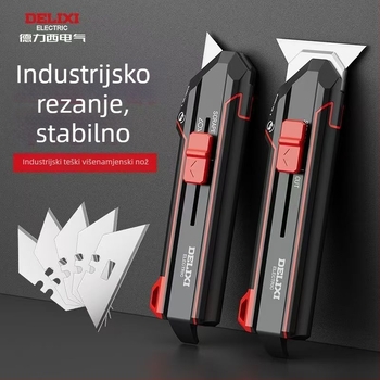 Delixi teški višenamjenski nož 2-u-1 s nožem za tapete i strugalom, industrijska oštrica