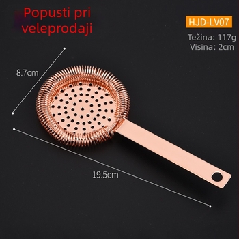 HJD Nehrđajući čelik – filter za led s okruglom glavom i dugim držalom, koktel shaker