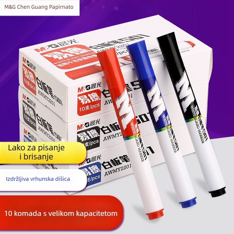 Marker za ploču - M&G Y2201 - s jednim vrhom, tinta na bazi vode, velika kapaciteta, za ured i konferencije