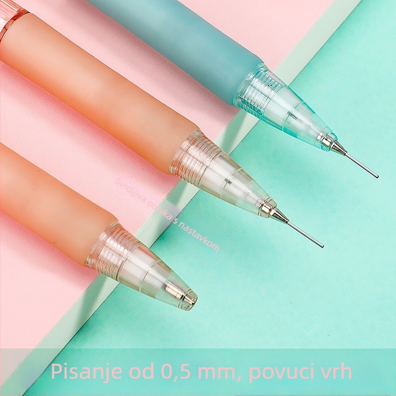 Mehanička olovka za učenike, pomični mehanizam, plastično kućište, grafit 0,7 mm, ispravak držanja, slatkog dizajna