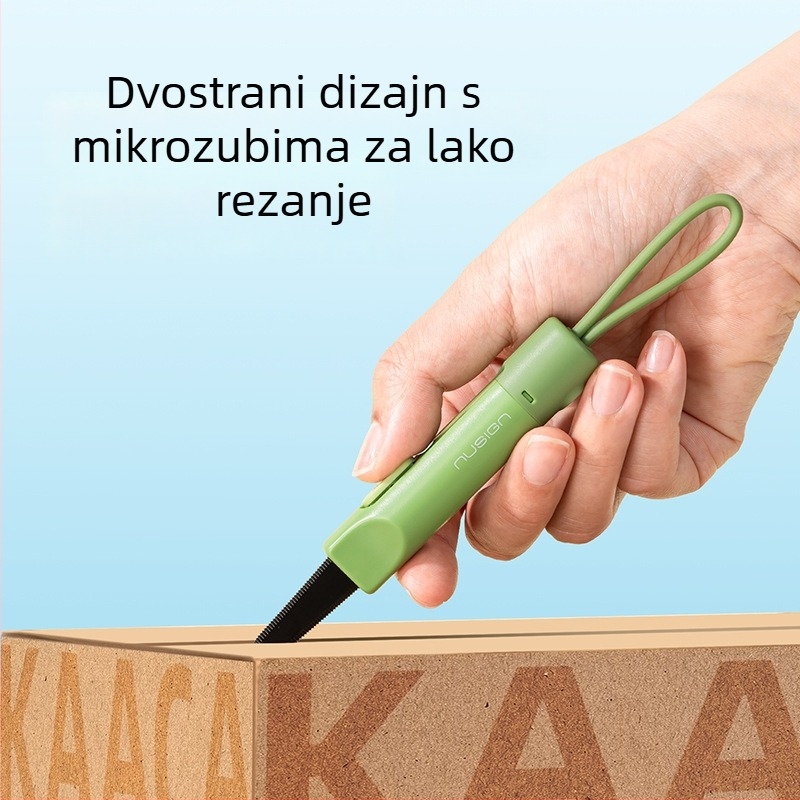 Nazubljeni otvarač kutija NS066, materijal metal+ABS, ukupna duljina 135 mm, oštrica 135×20 mm