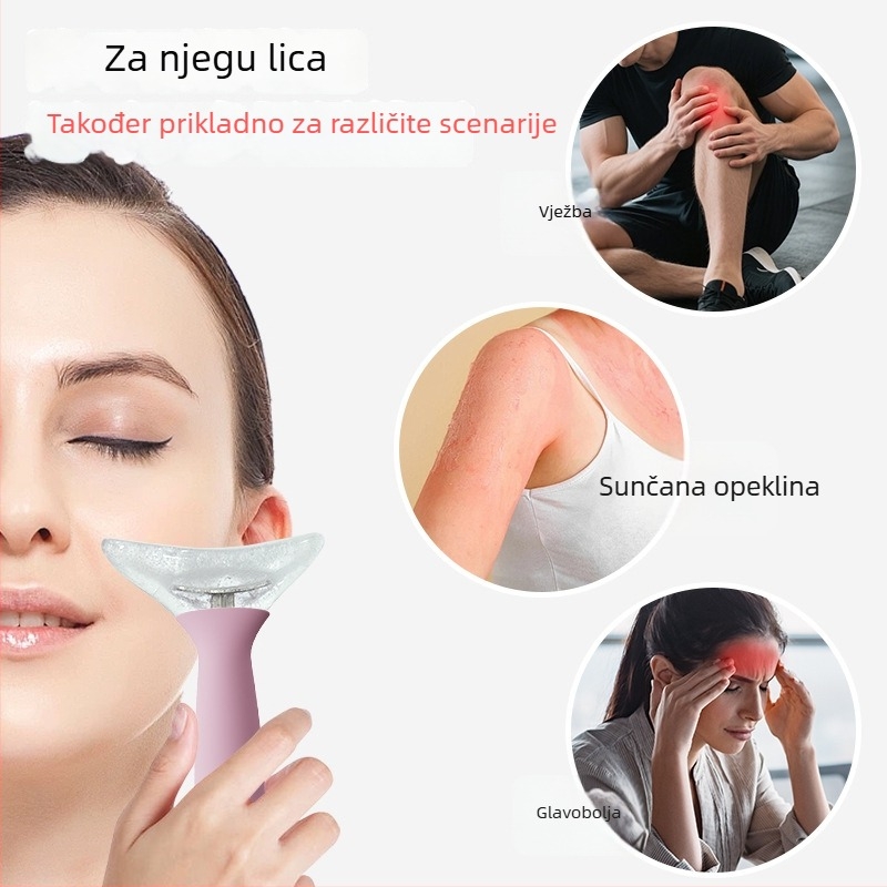 Silikonski roller za lice s posudom leda – Kozmetički alat od silikona za prehranu (Neto sadržaj: 217; Podrijetlo: Shenzhen; Pogodno za sve)