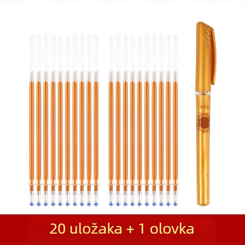Zlatna pisaća olovka za vježbu pisanja sa zamjenjivim vrhom za kaligrafiju kopiranje