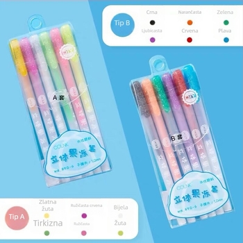 COLNK Colin 3D Jelly Pen DIY Highlighter Graffiti Glass Painting Pen – Model 890-6, Plastično kućište, Pakirano u kutiji, Ispis logotipa, Prilagodljivo