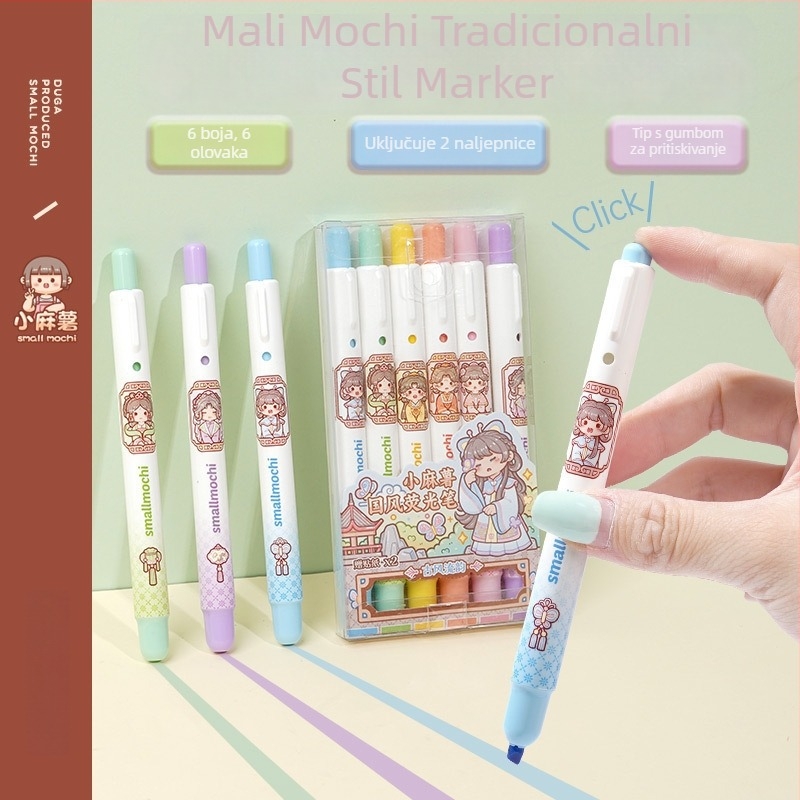 Marker za isticanje Little Mochi, kineskog stila, debela linija, plastično kućište