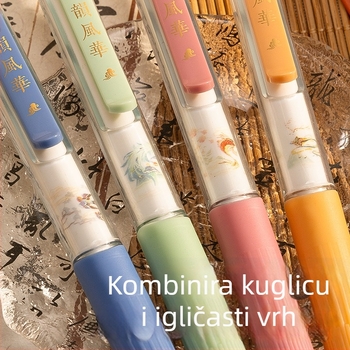 Cartoon Bear gel olovka s izvlačnim mehanizmom – stil potpisa/četkasti stil, plastično tijelo, vrh od drugih materijala, neizbrisiva