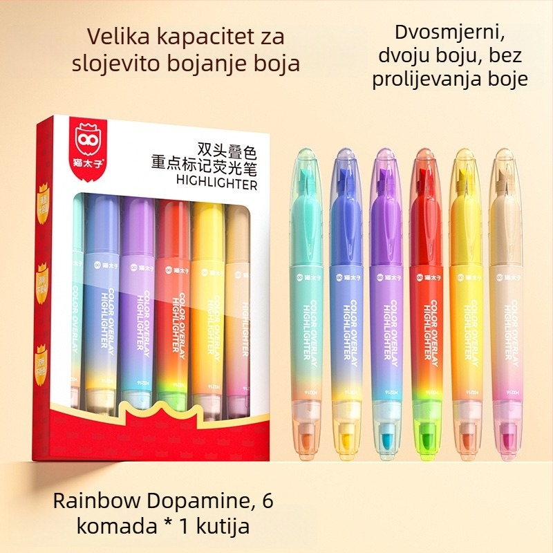 Prince Cat marker s dvostrukom glavom brzog sušenja za učenike osnovne škole, model M3216