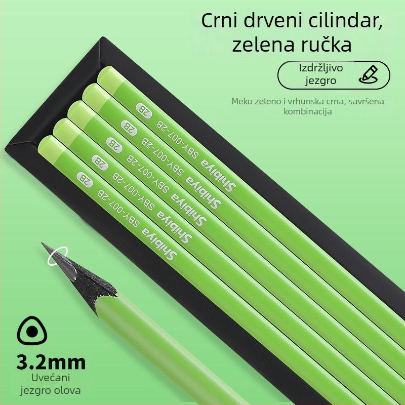 Trokutasta drvena olovka za učenike, 2B grafit, za pisanje