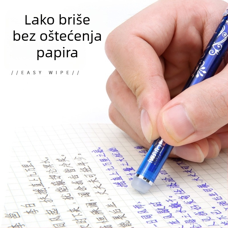 Gel pero s izbrisivim djelovanjem, igličasti vrh, wolframov vrh, plastično tijelo, kapica