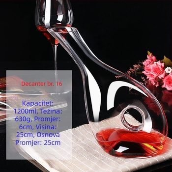 Dekanter za vino, stakleni, moderan minimalistički stil, kapacitet 1000 ml ili više, lansiran u proljeće 2023.
