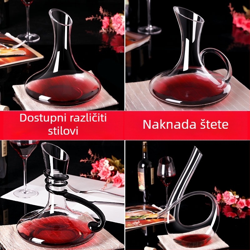 Dekanter za vino, stakleni, moderan minimalistički stil, kapacitet 1000 ml ili više, lansiran u proljeće 2023.