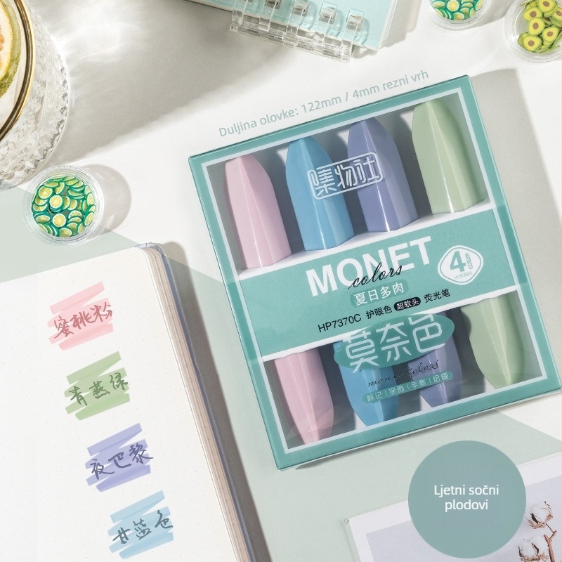 Fluorescencijski marker za označavanje, Four Seasons Monet Colors model, plastično kućište, 4 komada u kutiji