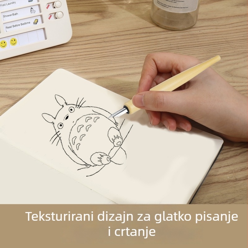 Set dip pera – drveno kućište, vrh od nehrđajućeg čelika, WD368, zamjenjive vrhove, sustav uranjanja u mastilo