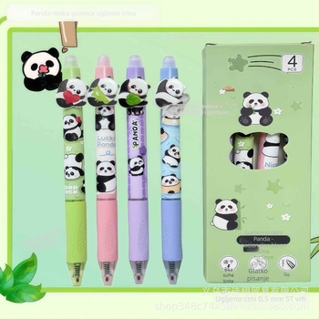 Panda olovka s tlačnim mehanizmom za brisanje, termički izbrisiva, mekano držanje, elegantan dizajn, namijenjena učenicima trećeg razreda osnovne škole