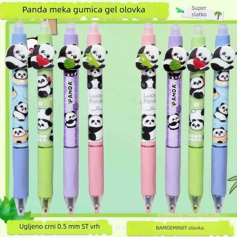 Panda olovka s tlačnim mehanizmom za brisanje, termički izbrisiva, mekano držanje, elegantan dizajn, namijenjena učenicima trećeg razreda osnovne škole