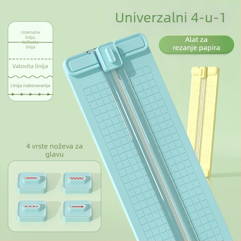 Križni 4-u-1 rezač papira, dvostrano rezanje, plastična konstrukcija, maksimalna veličina rezanja A4, branda No Worries