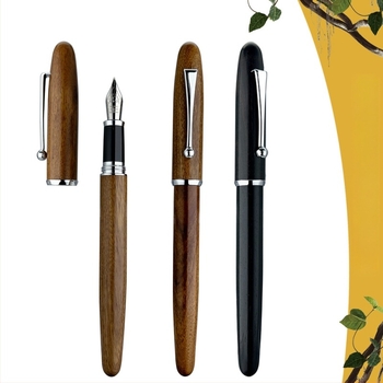 Drveno pero, model 3W816, automatski sustav opskrbe tintom, vrh 0.5, lasersko graviranje logotipa, mogućnost prilagodbe.