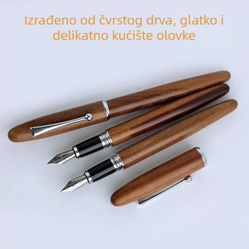 Drveno pero, model 3W816, automatski sustav opskrbe tintom, vrh 0.5, lasersko graviranje logotipa, mogućnost prilagodbe.