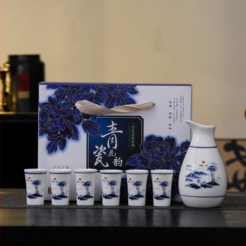 Porcelanski set alata za vino, 5-9 kom., suvremeni minimalistički stil, keramički dozator za vino i grijani lonac, marka Shun Sheng Fa