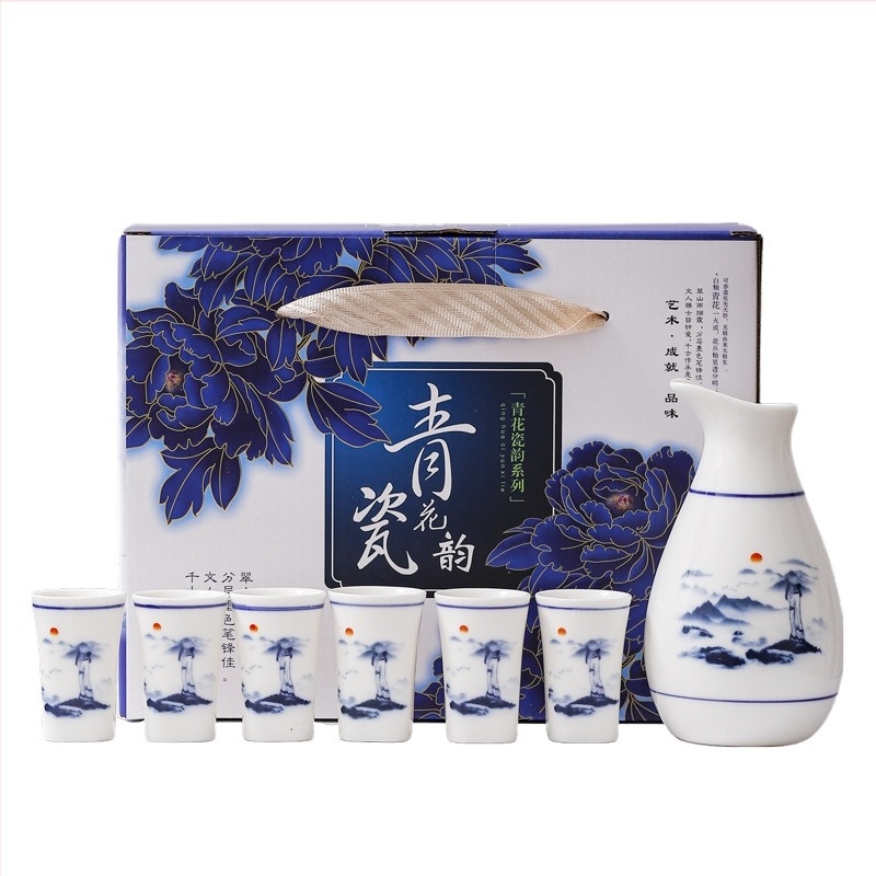 Porcelanski set alata za vino, 5-9 kom., suvremeni minimalistički stil, keramički dozator za vino i grijani lonac, marka Shun Sheng Fa