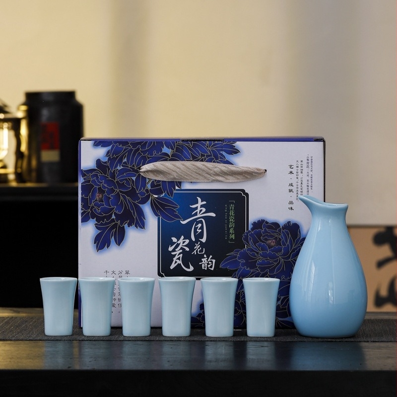 Porcelanski set alata za vino, 5-9 kom., suvremeni minimalistički stil, keramički dozator za vino i grijani lonac, marka Shun Sheng Fa