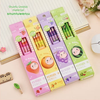 Shunfu drveni karikatura olovka set s voćnim motivom, u kutiji, model 1901