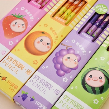 Shunfu drveni karikatura olovka set s voćnim motivom, u kutiji, model 1901