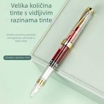 Fountain pen s velikim kapacitetom i prozirnim tijelom za nastavnike (označavanje zadataka; prilagodba logotipa)